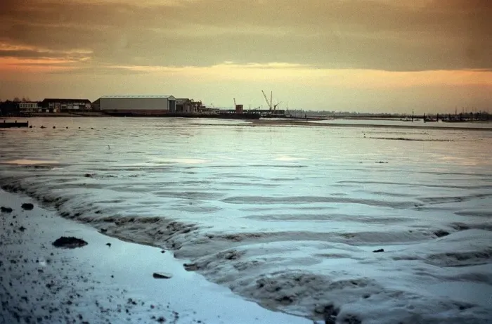 Framed Print : Winter scene at Brightlingsea Essex sea shore Framed Print : Winter scene at Brightlingsea Essex sea shore