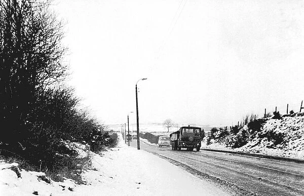 Winter Weather - Snow Scenes 28 March 1972 - A country road
