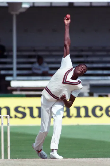 Framed Print : The Wisden Trophy - 1st Test, England V West Indies. West Indian bowler Curtly Ambrose