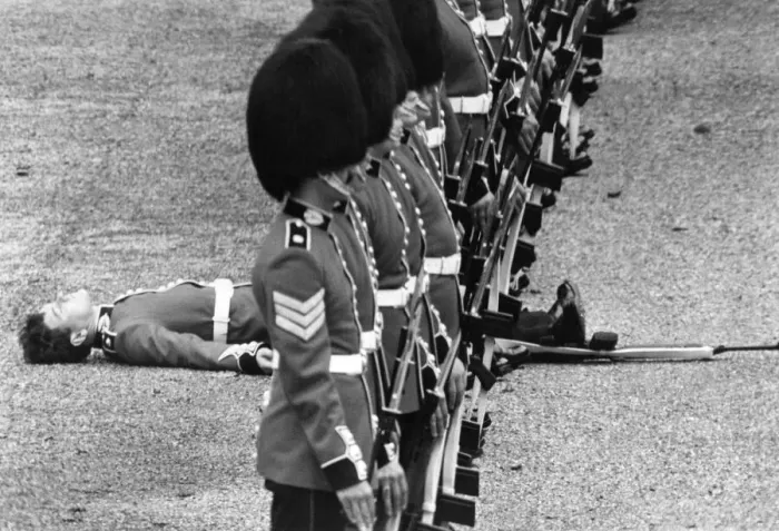 Framed Print : The Wobblies: Parading guardsmen threw a fit of the wobblies on Saturday (9-6-79)