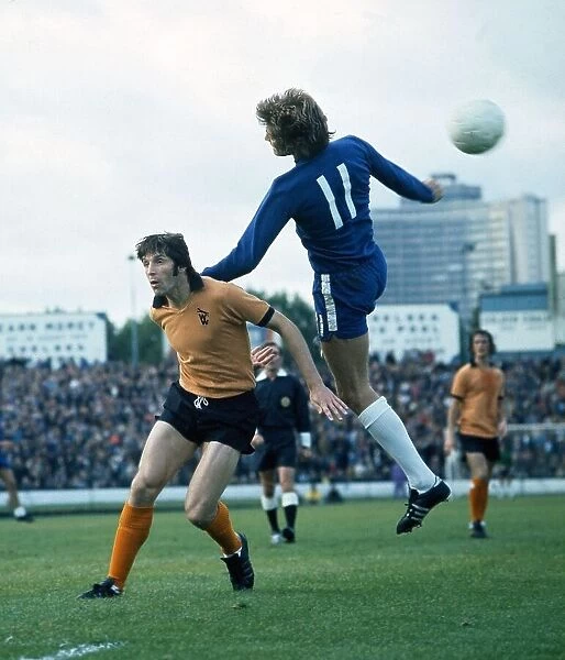 Wolverhampton Wanderers v Chelsea Action from the game. Sep 1973