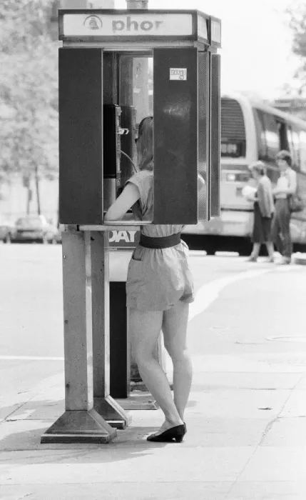 Framed Print : Woman on Phone, New York, USA, June 1984