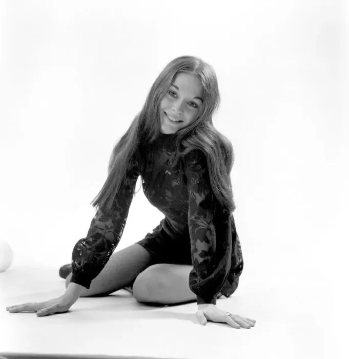 Framed Print : Woman poses in the studio wearing a black mini dress. December 1969 Z11850-001 Framed Print : Woman poses in the studio wearing a black mini dress. December 1969 Z11850-001