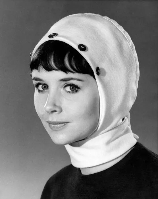 Framed Print : Woman wearing all in one headscarf. Reveille Fashions. Ann Cave. January 1967 P008519 Framed Print : Woman wearing all in one headscarf. Reveille Fashions. Ann Cave. January 1967 P008519