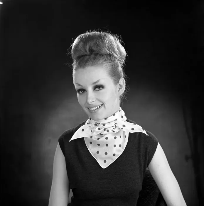Framed Print : Woman wearing Berlin scarf. January 1964 Framed Print : Woman wearing Berlin scarf. January 1964