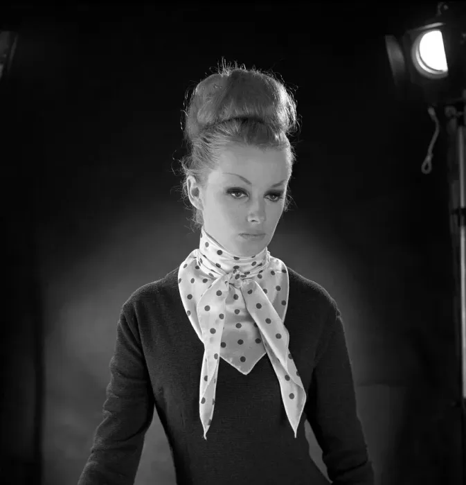 Framed Print : Woman wearing Berlin scarf. January 1964 Framed Print : Woman wearing Berlin scarf. January 1964