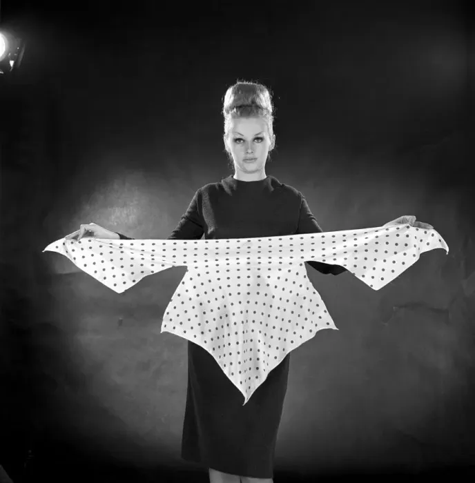 Framed Print : Woman wearing Berlin scarf. January 1964 Framed Print : Woman wearing Berlin scarf. January 1964