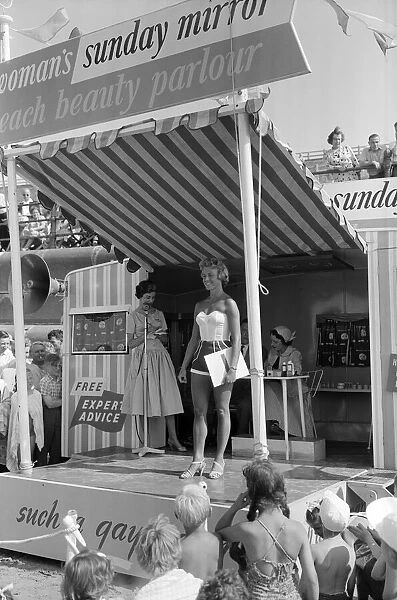 Womans Sunday Mirror suntan competition at Margate, Kent. August 1955