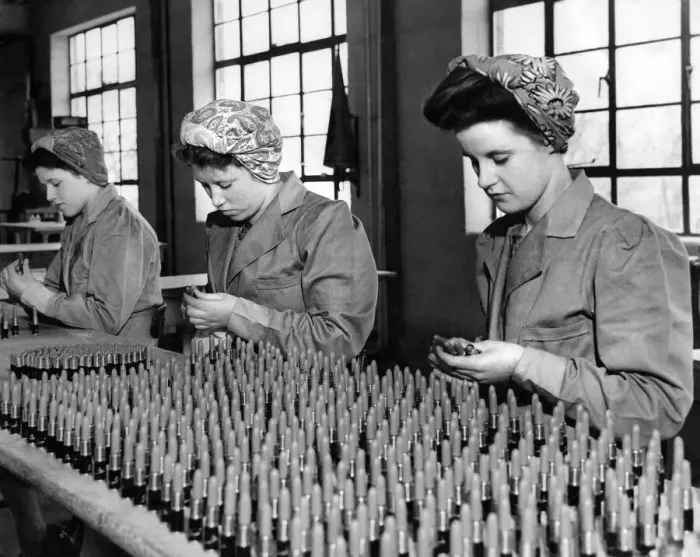 Framed Print : Women - Industry 1940 s. Girls at a Lanchester County Durham factory helping to pack Framed Print : Women - Industry 1940 s. Girls at a Lanchester County Durham factory helping to pack