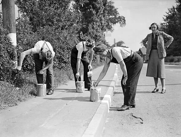 Women Road Painters, 1941. Women doing mens jobs