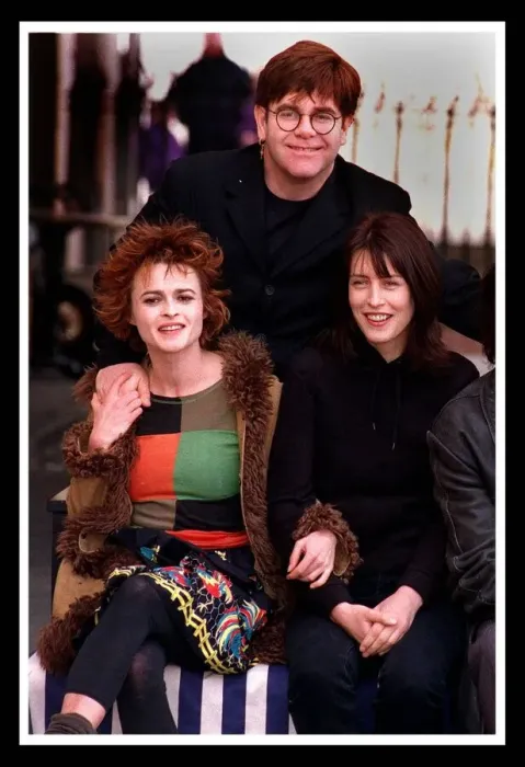 Framed Print : Women Talking Dirty film photocall April 1999 Elton John executive producer with Framed Print : Women Talking Dirty film photocall April 1999 Elton John executive producer with