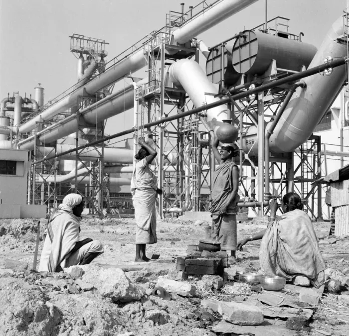 Framed Print : Women water carriers seen here at the Durgapur steel works in West Bengal, India