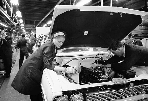 Women working on the Vauxhall Victor production line at the Vauxhall motor factory in