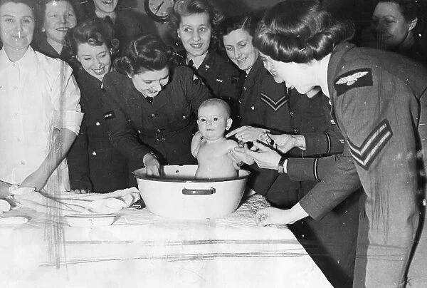 The Womens Auxiliary Air Force (WaF) pay a visit to The Black Prince Nursery in