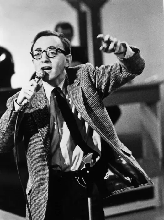 Framed Print : Woody Allen film director actor comedian on stage 1965