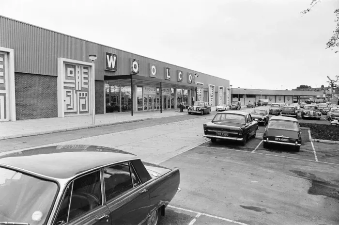 Framed Print : Woolco Department Store, Oadby Hall, Leicestershire, Monday 9th October 1967 Framed Print : Woolco Department Store, Oadby Hall, Leicestershire, Monday 9th October 1967