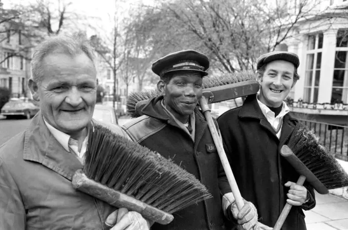 Framed Print : Is work wonderful?. Feature. Road sweepers in Nottinghill West London