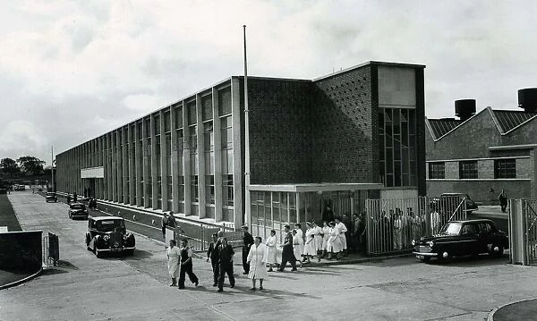 Workers arrive for their shift at the new Rolls Royce factory in East Kilbride