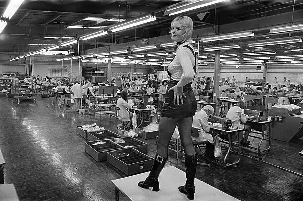 Workers in hot pants at Dewhirst, Redcar. 1971