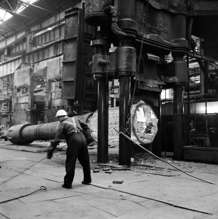 Framed Print : Workers at Peech and Tozer steelworks. 18th August 1967 Framed Print : Workers at Peech and Tozer steelworks. 18th August 1967