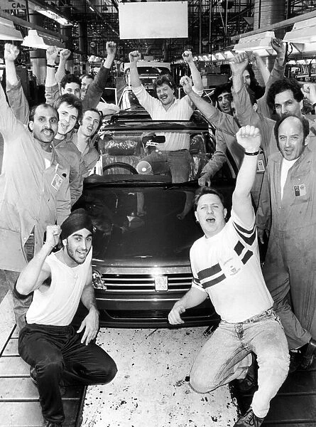 Workers at Peugeot factory Ryton celebrate an eight fold increase in profits