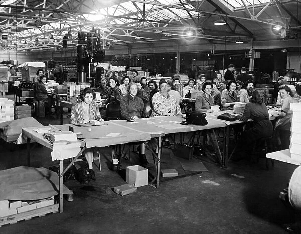 Some of the workers in a section of the Bemrose printing works at Aintrees Long Lane