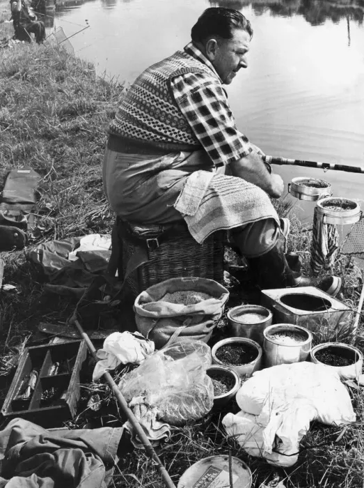 Framed Print : World Champion Angler Billy Lanes seen here on the river bank surrounded by maggots Framed Print : World Champion Angler Billy Lanes seen here on the river bank surrounded by maggots