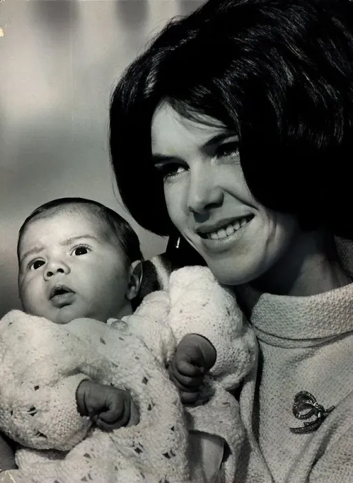 Framed Print : Former World Champion racing driver Jackie Stewart with his Wife Helenand one month old Framed Print : Former World Champion racing driver Jackie Stewart with his Wife Helenand one month old