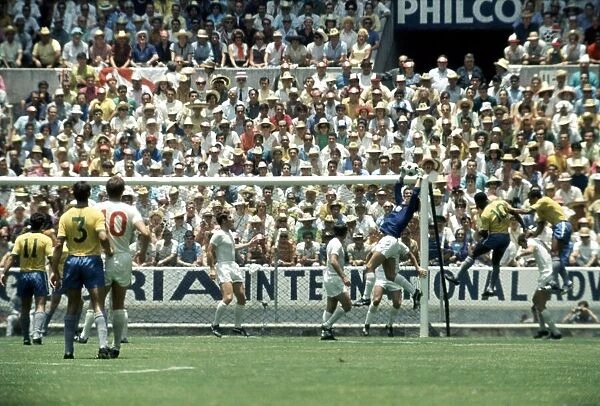 World Cup 1970 Group C in Guadalajara, Mexico. England 0 v Brazil 1