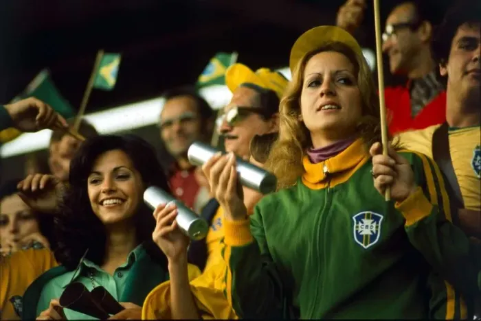 Framed Print : World Cup 1974 Scotland v Brazil brazil supporters
