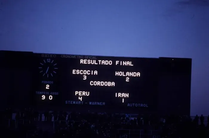 Framed Print : World Cup 1978 Argentina scoreboard group 4 final results Framed Print : World Cup 1978 Argentina scoreboard group 4 final results