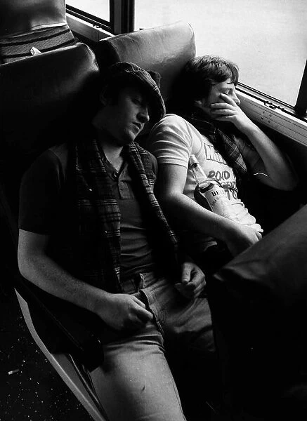 World Cup 1978 MSI Charlie Gibbons, Alistair Steele, Scotland fans asleep on bus