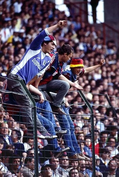 World Cup 1982 W. Germany v Chile Fans climbing the fence