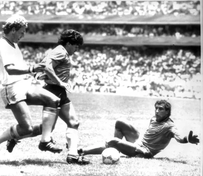Framed Print : World Cup 1986 England 1 Argentina 2 Quarter Finals Maradona scores an