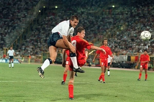 World Cup 1990 Last 16 England 1 Belgiun 0 after extra time Steve Bull (white