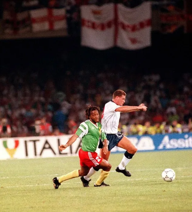 Framed Print : World Cup 1990 Quarter Final England 3 Cameroon 2 after extra time Framed Print : World Cup 1990 Quarter Final England 3 Cameroon 2 after extra time