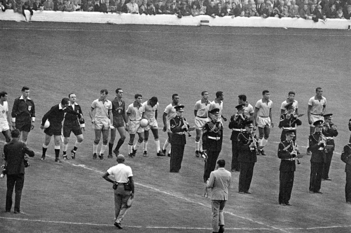 Framed Print : World Cup Brazil versus Bulgaria 12th July 1966 m  /  c staff photographer Opening