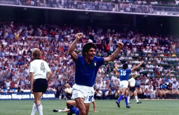 Framed Print : World Cup Final 1982 Italy 3 West Germany 1 Paolo Rossi celebrates Alessandro