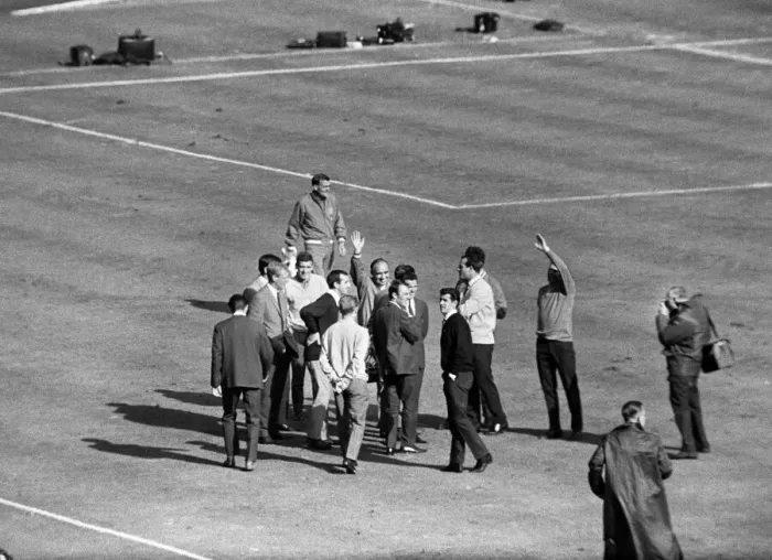 Framed Print : World Cup Final match at Wembley Stadium. England 4 v West Germany 2 after extra