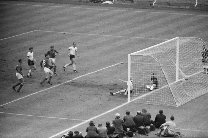 Framed Print : World Cup Final match at Wembley Stadium. England 4 v West Germany 2 after extra