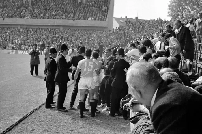 Framed Print : World Cup Football 1966 West Germany v Uruguay Referee Jim Framed Print : World Cup Football 1966 West Germany v Uruguay Referee Jim