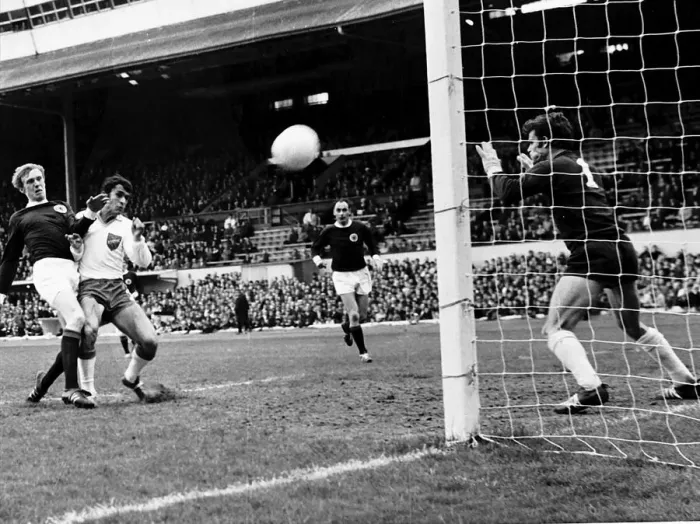 Framed Print : World Cup Football Qualifying 1969 Scotland 8 Cyprus 0 Scotland score at Hampden