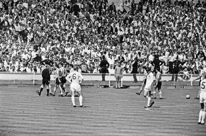 Framed Print : World Cup Quarter Final match at Wembley Stadium. England 1 v Argentina 0