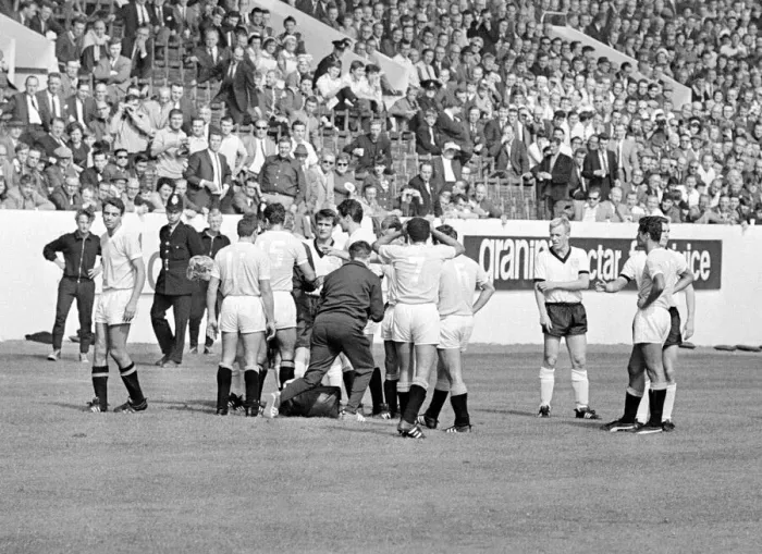 Framed Print : World Cup Quarter Finals West Germany versus Uruguay 24th July 1966 Framed Print : World Cup Quarter Finals West Germany versus Uruguay 24th July 1966