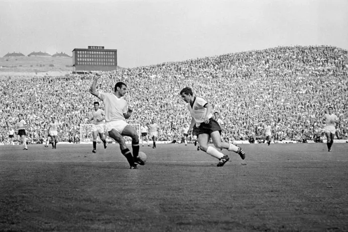 Framed Print : World Cup Quarter Finals West Germany versus Uruguay 24th July 1966 Framed Print : World Cup Quarter Finals West Germany versus Uruguay 24th July 1966