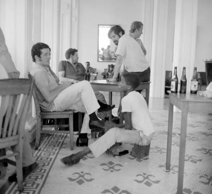 Framed Print : World Cup Rally drivers relax at the Hotel Estacion in Colombia May 1970 Framed Print : World Cup Rally drivers relax at the Hotel Estacion in Colombia May 1970