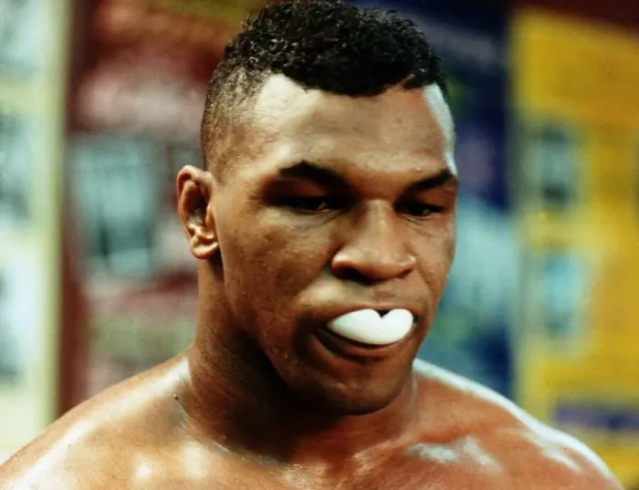 Framed Print : World Heavyweight Champion Boxe Mike Tyson of USA ahead of his fight with Frank Bruno