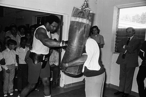 World heavyweight champion George Foreman during a training session at Hayward Boys Club