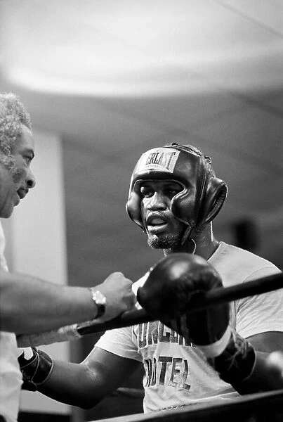 World Heavyweight Champion, Joe Frazier seen here training during a press conference in