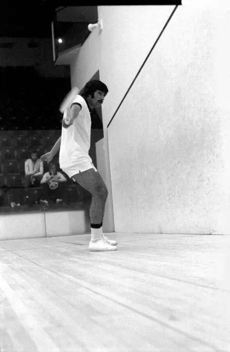Framed Print : World Squash Champion: Qama Zaman. November 1975